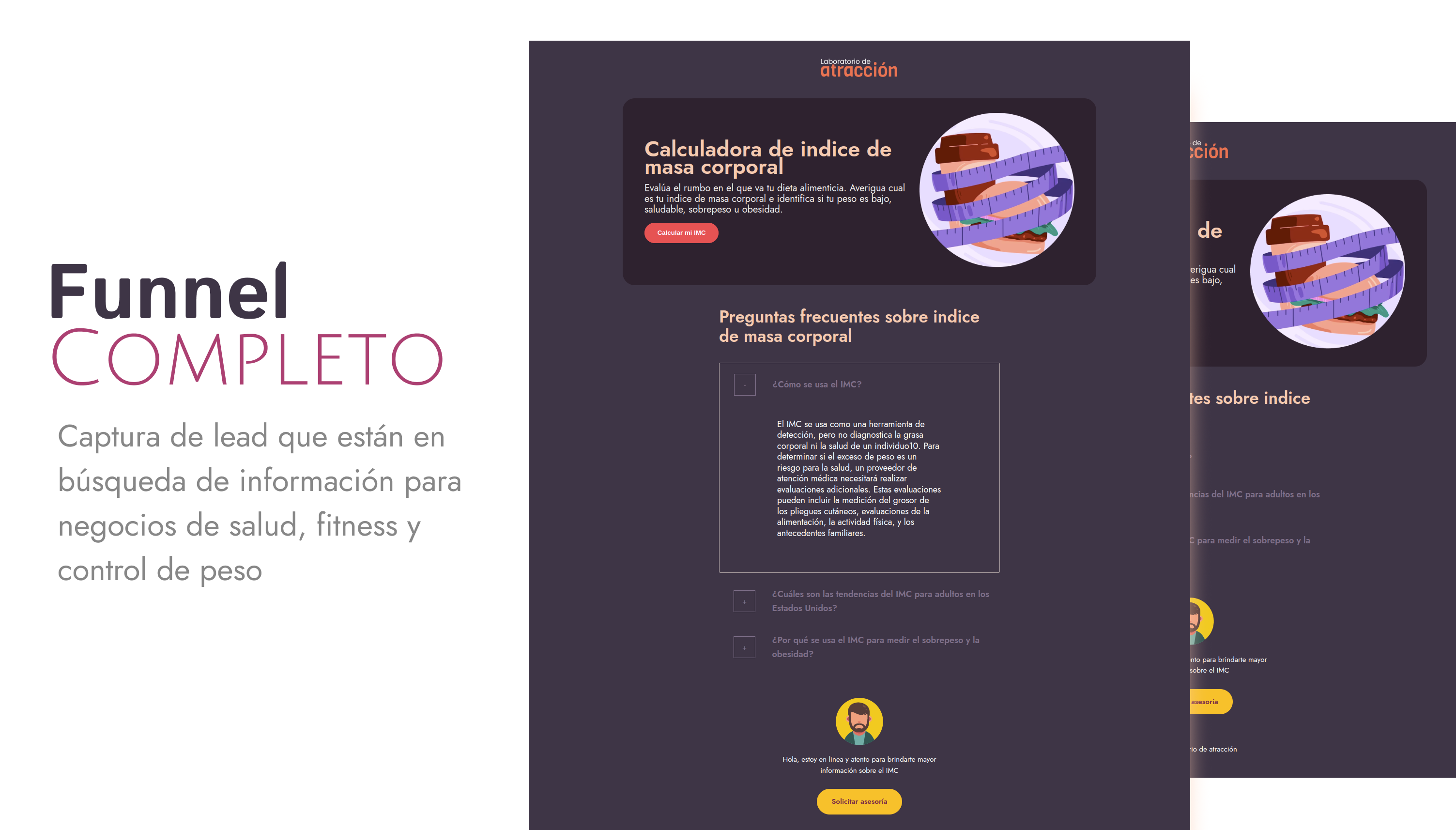 Funnel completo calculadora IMC Pugin Worpress